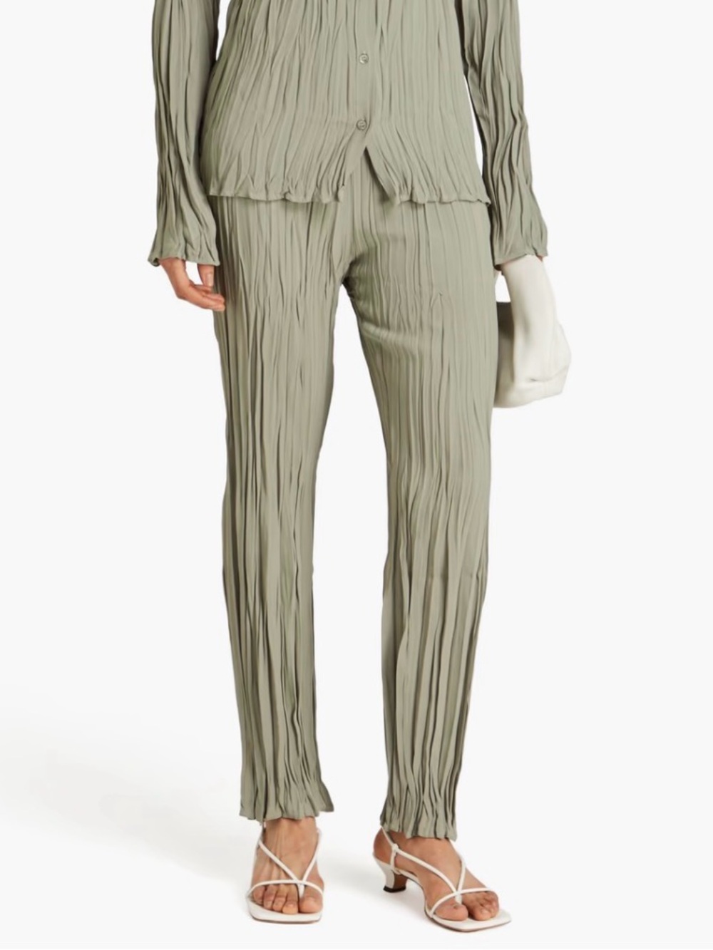 NWT COS Micro Pleated Trousers Elastic Waistband Dark Gray 36/Small